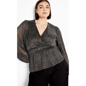 CITY CHIC | Women's Plus Size  Lilian Sparkle Top - black - 18W - 1 of 4