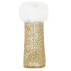 BLISSFUL STEP Women's Faux Fur Glitter Square Toe Chunky Heel Ankle Boots - 3 of 4