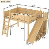 Full/Queen Loft Bed with Storage Shelves, Detachable Slide & Ladder,  Solid Wood Loft Bed Frame, No Box Spring Needed - ModernLuxe - 4 of 4