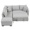 NicBex Modern Pull Out Sofa Bed Convertible Sleeper Sofa with Storage Ottoman and USB Ports for Living Room - 4 of 4