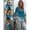 INSPIRE CHIC Women's Long Sleeve Undershirts Slim Fit Scoop Neck Top Stretchy Soft Thermal Layering Shirt Base Layer Tee - 2 of 4