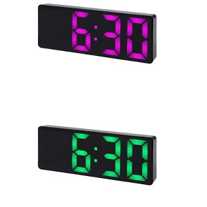REGALWOVEN 2 Pcs Small Digital Corded Dimmable Electric Alarm Clock 6.3 x 2.4 x 1 Inches - 1 of 4