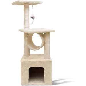 Zone Tech Pet Cat Tower Tree - Premium Quality Multi-Level Safe Cat Tree Stand House with Scratching Posts Tower Playing Spot Condo - 1 of 4