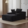 TiramisuBest Oversized Chaise Lounge Chair, Plush Corduroy Cloud Couch Daybed with 3 Pillows & Wide Armrest, No Assembly Needed, White - 3 of 4