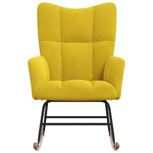 vidaXL Rocking Chair Accent Side Chair Padded Seat for Living Room Velvet - 1 of 4