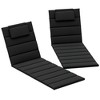 Resenkos Foldable Chaise Lounge Cushion Set 2-Pack, UPF 50+ Sun Protection, 230gsm Olefin Fabric, Outdoor Lounge Chair Cushions, Charcoal Gray - 2 of 4
