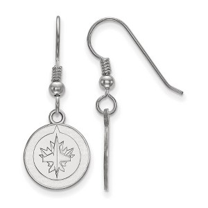 Black Bow Jewelry Sterling Silver Winnipeg Jets NHL Dangle Earrings - 1 of 3
