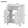 24" Bathroom Vanity with Ceramic Sink, Solid Wood Frame, 2 Soft Close Doors, Adjustable Shelf, Freestanding Modern Storage Cabinet - 4 of 4