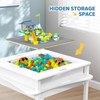JOYMOR Kids Activity Table,Detachable 2 in 1 Block Table with Storage, Kids Building Block Table Suitable for Boys and Girls, Gray & White - 4 of 4