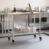 vidaXL Kitchen Work Table with Wheels 43.3 in.x21.7 in.x33.5 in. Stainless Steel - 3 of 4