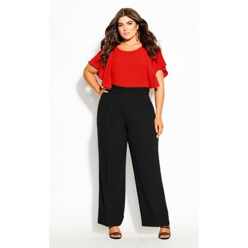 Hanna Nikole Womens High Waist Flare Long Pant Stretch Wide Leg