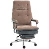 HOMCOM Velvet Office Chair with Swivel Wheels, Adjustable Height, 2-Tier Padded, Comfy Computer Chair for Home Office, Coffee - 4 of 4