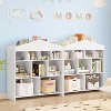 Kids Bookshelf Roof Design Toy Storage Organizer White Bookcase  Modern Toddlers Playhouse Cabinet Shelf Modern Cubby Storage Toy Shelf - 3 of 4