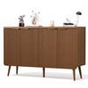 FONTOI Storage Cabinet, Sideboard Cabinet with Doors and Shelves, Buffet Cabinet with Waveform Panel for Dining Room, Walnut, 47.2*13.8*30 - 4 of 4