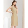 INSPIRE CHIC Women's V Neck Office Sleeveless Bodycon Midi Pencil Dress - 3 of 4