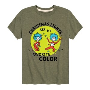 Boys' - The Cat in the Hat - Christmas Lights Are My Favorite Color Short Sleeve Graphic T-Shirt - 1 of 4