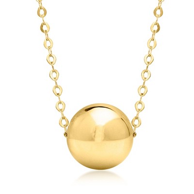 Ross-Simons Italian 14kt Yellow Gold Bead Necklace Size 18