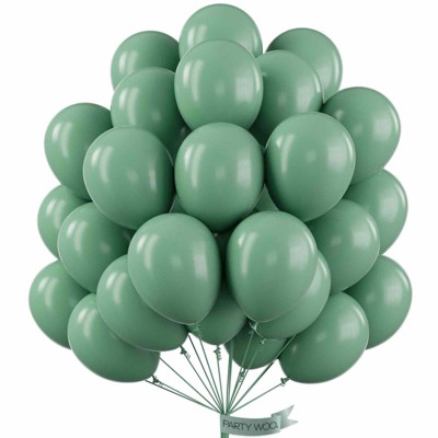 PartyWoo Balloons Sage Green Matte Dusty Olive Eucalyptus 12 Inch 50 pcs