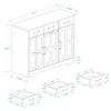 Sideboard Buffet Cabinet, Wooden Storage Cabinet with 3 Drawers, Modern Coffee Bar Cabinet, Freestanding Floor Cabinet for Kitchen Living Room - 4 of 4