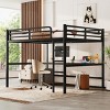 TopComfy Beds Queen Size Loft Bed Black Heavy Duty Bedroom Furniture Metal Frame Multifunctional Compact for Bedroom, Black, 63"*68.9"*95.68" - 2 of 4