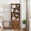 Farmhouse Bookcase with Doors Bookshelf - 3 of 4