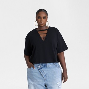 KBB by KAHLANA Women's Short Sleeve T-Shirt 'The Cut Out Tee' - 1 of 3