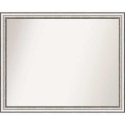 31" x 25" Non-Beveled Salon Silver Narrow Wall Mirror - Amanti Art: Modern Style, Polystyrene Frame, Includes Mounting Hardware