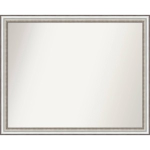31" x 25" Non-Beveled Salon Silver Narrow Wall Mirror - Amanti Art: Modern Style, Polystyrene Frame, Includes Mounting Hardware - 1 of 4