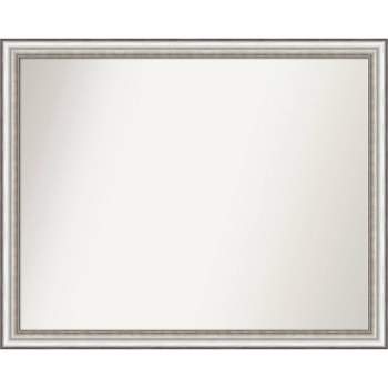 31" x 25" Non-Beveled Salon Silver Narrow Bathroom Wall Mirror - Amanti Art