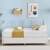 Twin Metal Daybed with Trundle & Casters, Pull Out Sleeper Frame with Steel Slats, No Box Spring Needed, for Bedroom Apartment Living Room - 2 of 4