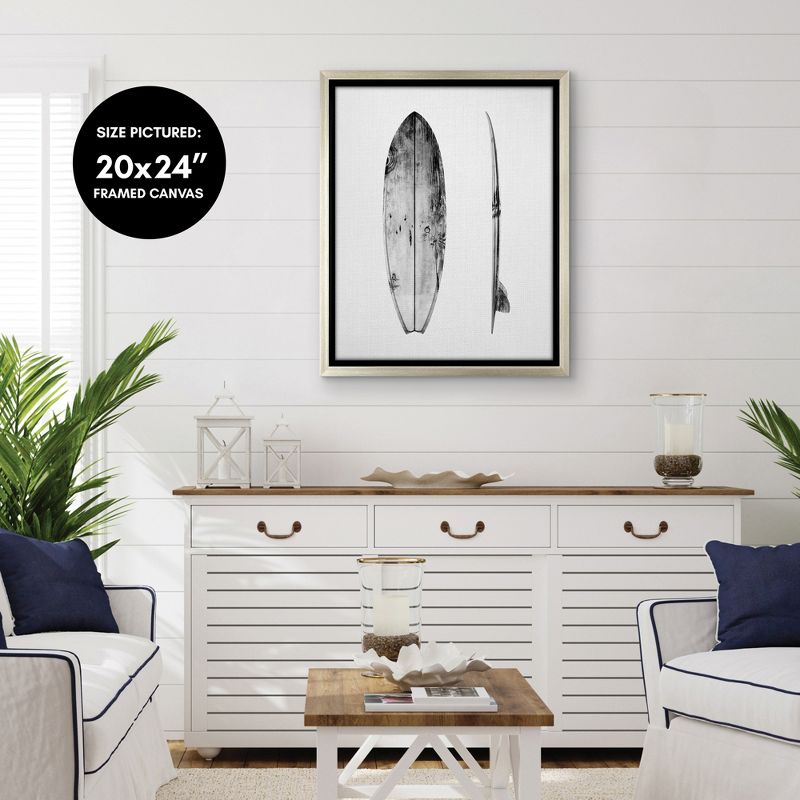 Americanflat - Surfboard by Gal Design Floating Canvas Frame - Modern Wall Art Decor, 5 of 7