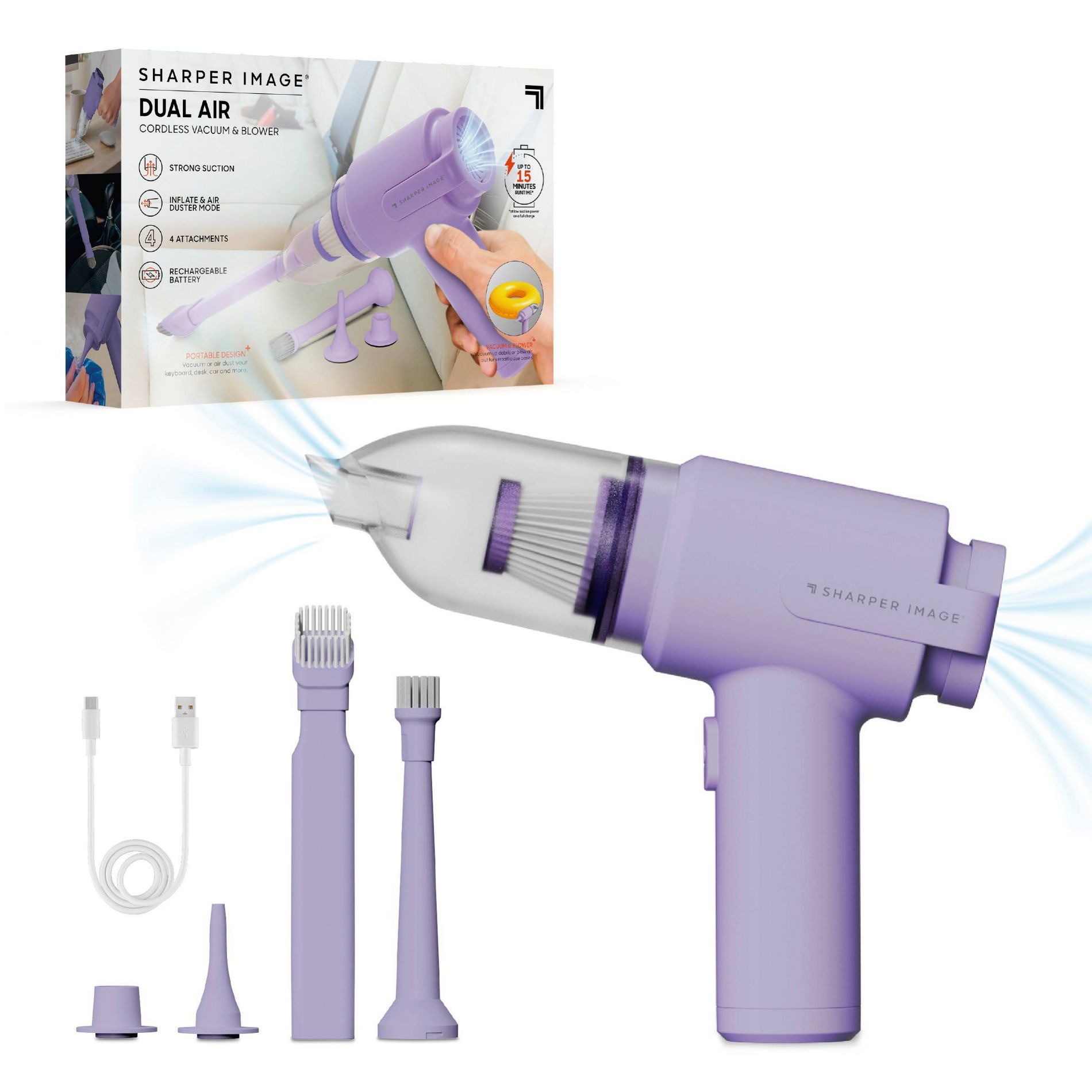 Sharper Image Cordless Handheld Vacuum and Blower Purple