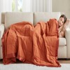 SEVOBAL Baby Blankets Queen Lightweight Down Alternative Blanket for Couch Soft Fuzzy Cozy Blanket Christmas Decorations Gifts, Orange, 90"*90"*0.25" - 4 of 4