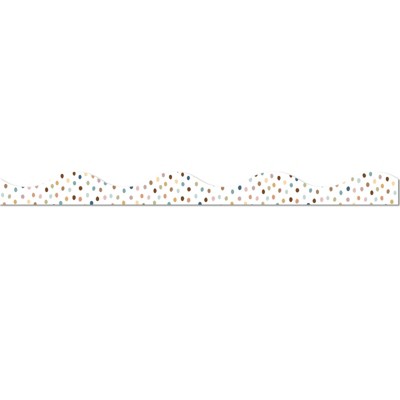 Ashley Productions Magnetic Scallop Border, 12" x 1", Everyone is Welcome Painted Dots, 12 Pieces (Pack of 6)