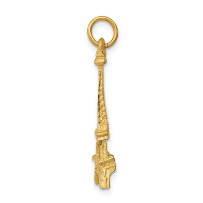 14K Yellow Gold Eiffel Tower Charm Pendant
