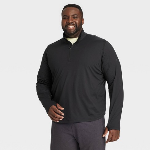 Men's Big Lightweight ¼ Zippered Athletic Top - All In Motion™ Black 2xl :  Target