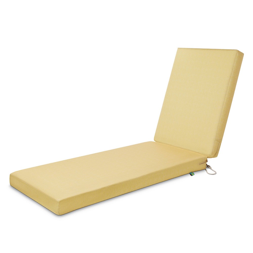 72" x 21" x 3" Duck Covers Weekend Water-Resistant Outdoor Chaise Cushion Straw - Classic Accessories: Removable Polyester Cover, Zippered
