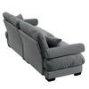Christopher Knight Home Bernal 93.7" Modern 2 Seat Velvet Round Arm Sofa with Pillows - 4 of 4