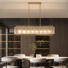 Ludomide Modern Gold Dining Room Chandelier, Rectangle Crystal Chandelier 8 Lights Pendant Light for Dining Room Kitchen Island - 2 of 4