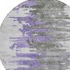 Purple Ivory And Charcoal Abstract Washable Indoor Outdoor Area Rug - 4 of 4