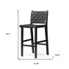HomeRoots 30" Gray and Black Faux Leather and Solid Wood Bar Height Bar Chair - 3 of 4