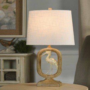 StyleCraft Crane Table Lamp Distressed Light Brown : Adjustable, UL Listed, Polyresin Body - 1 of 4