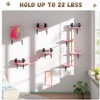 NAYSAYE Set of 5 Wall Mounted Cat Furniture, Wooden Climber Includes House, Bridge, Tree, Steps, and Scratcher for Cat Family, Pink, 14.2"*8.7"*14.2" - 2 of 4