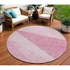 Pink Mauve And Blush Geometric Washable Indoor Outdoor Area Rug - 2 of 4