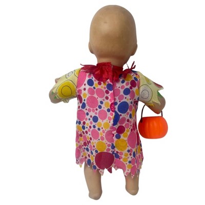 Doll Clothes Superstore Halloween Clown Costume Dress for 14-15 Inch Baby Dolls with Pumpkin Bucket — фото 4