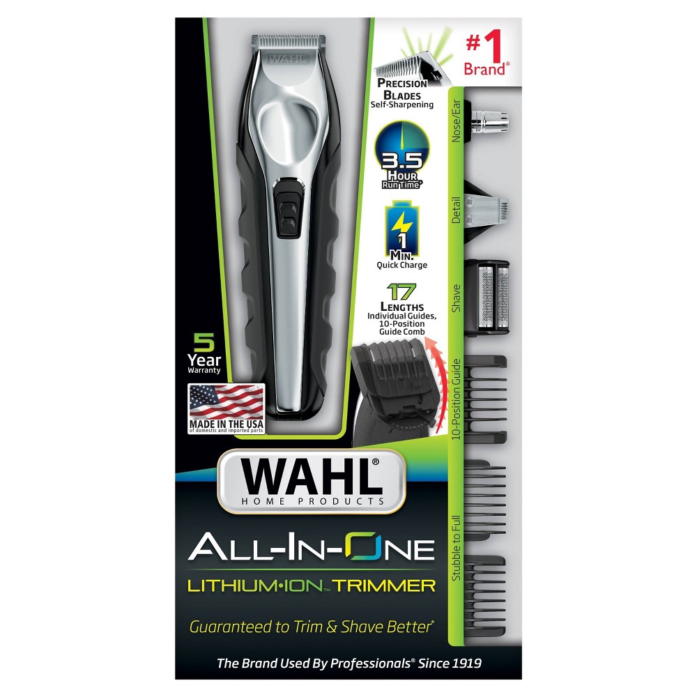 Photos - Hair Clipper Wahl Lithium Ion All In One Cordless Rechargeable Electric Beard Trimmer, Shaver, Detailer, and Nose Trimmer for Men 