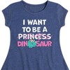 Girls' - Instant Message - I Want To Be A Dinosaur -Not Princess Fit & Flair Cap Sleeve Graphic Dress - 2 of 4