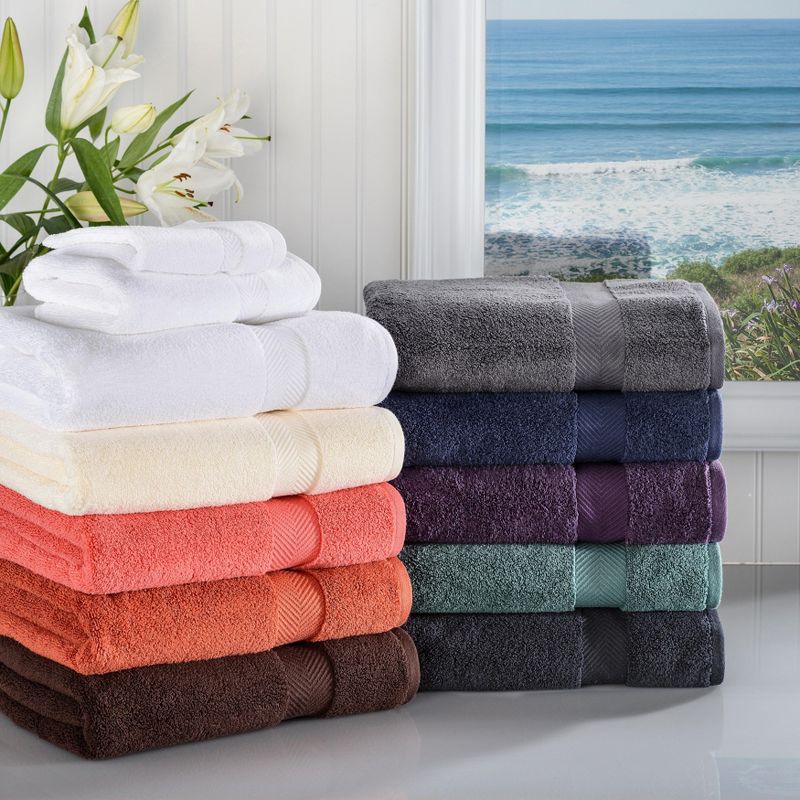 Contemporary Quick-Drying Zero-Twist Cotton 3-Piece Towel Set by Blue Nile Mills, 4 of 5
