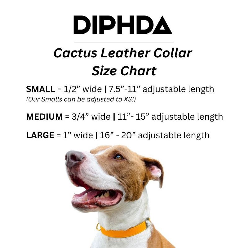 DIPHDA Luxury Pet Collar Charm Set – Durable Eco-friendly Vegan Cactus Leather Collar w/ White Howlite Crystal Charm - Yellow/ Orange, 1 of 4