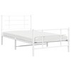 vidaXL Metal Bed Frame - Steel Single Bed with Headboard/Footboard, Slatted Base, White - 4 of 4